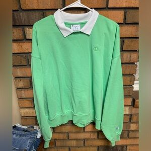 Champion Green Women’s Collared Sweat Shirt